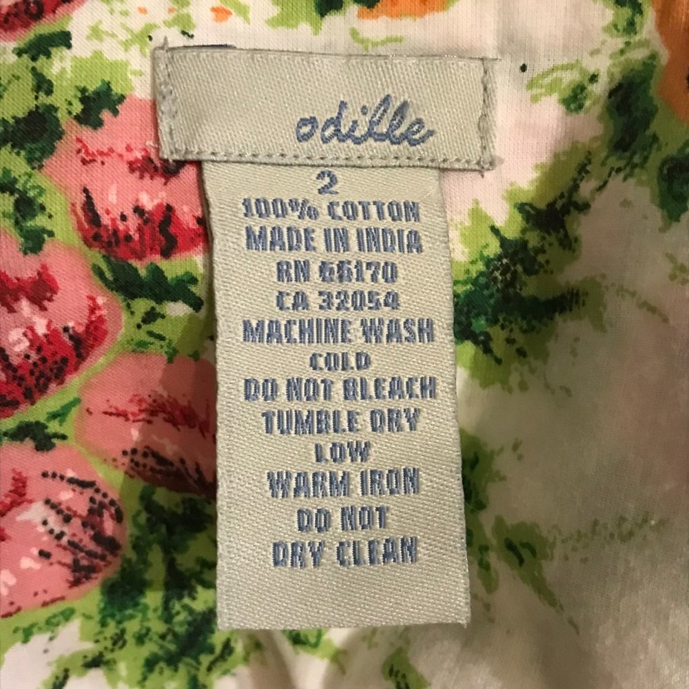 Odille Anthropologie Pleated Floral Pink and Peach Roses Spring Skirt Size 2 - Picture 2 of 6